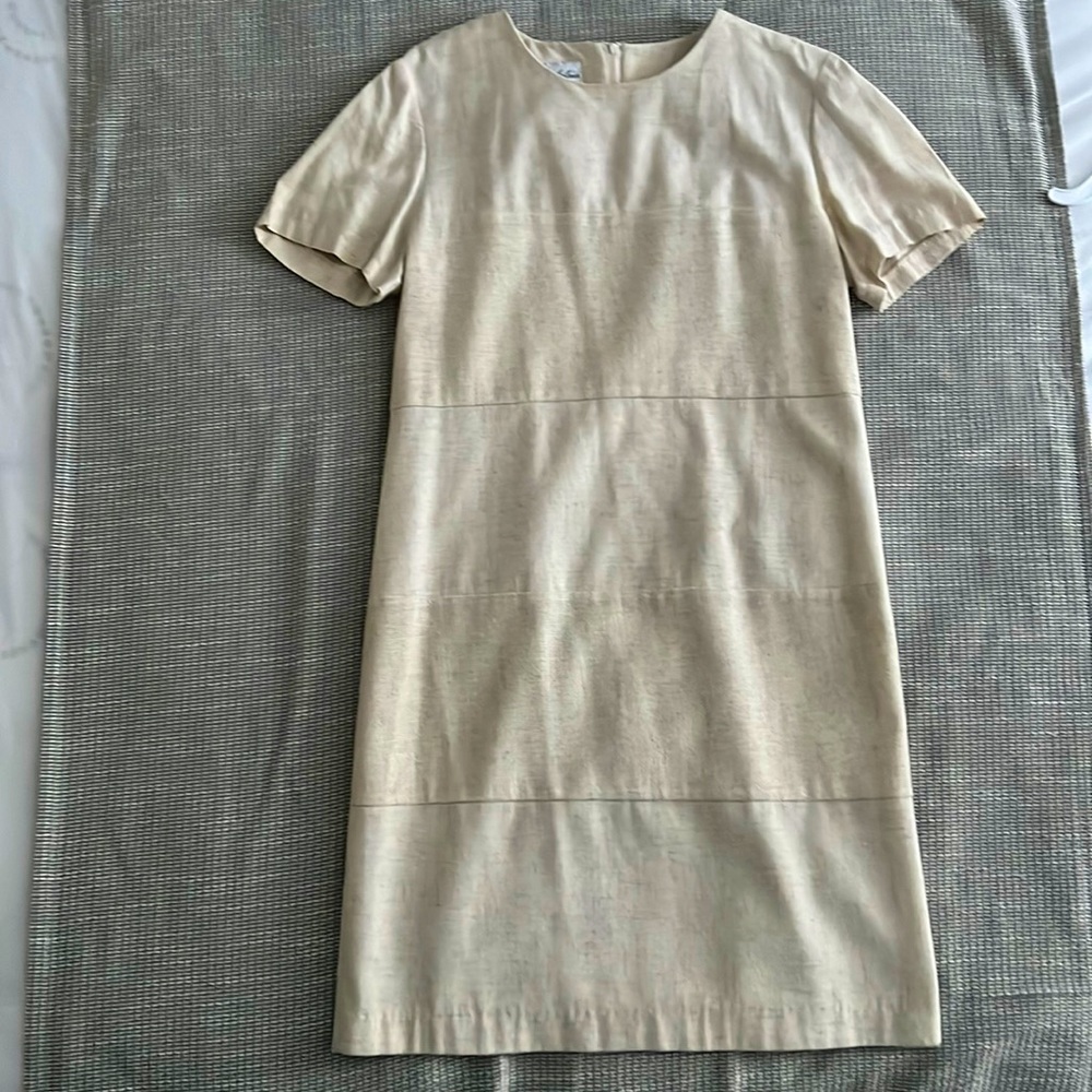 Vintage Linen look Shift Dress by Jennifer Jeffries, size 8